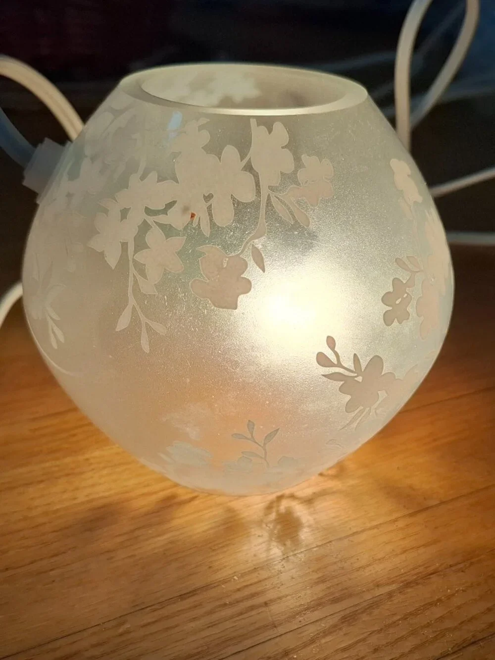Vintage Ikea Knubbig Accent Table Lamp Light Cherry Blossoms Nightlight